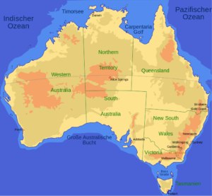 Mappa dell'Australia 