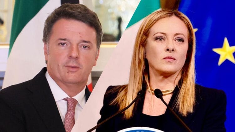 Renzi e Meloni durante il "premier time"