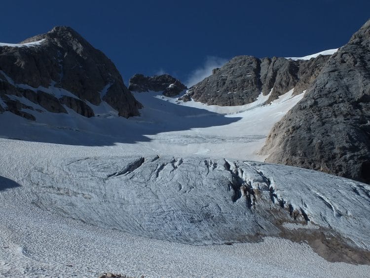 ritiro del ghiacciaio della Marmolada